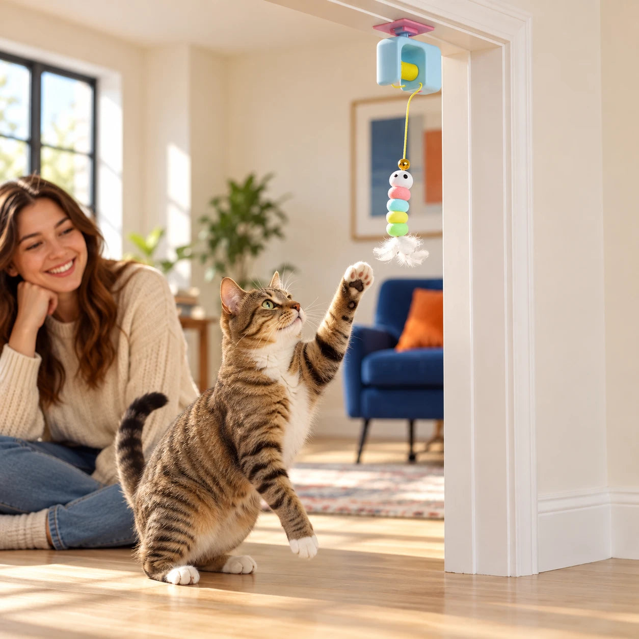 Cat playing with Bungee Bug